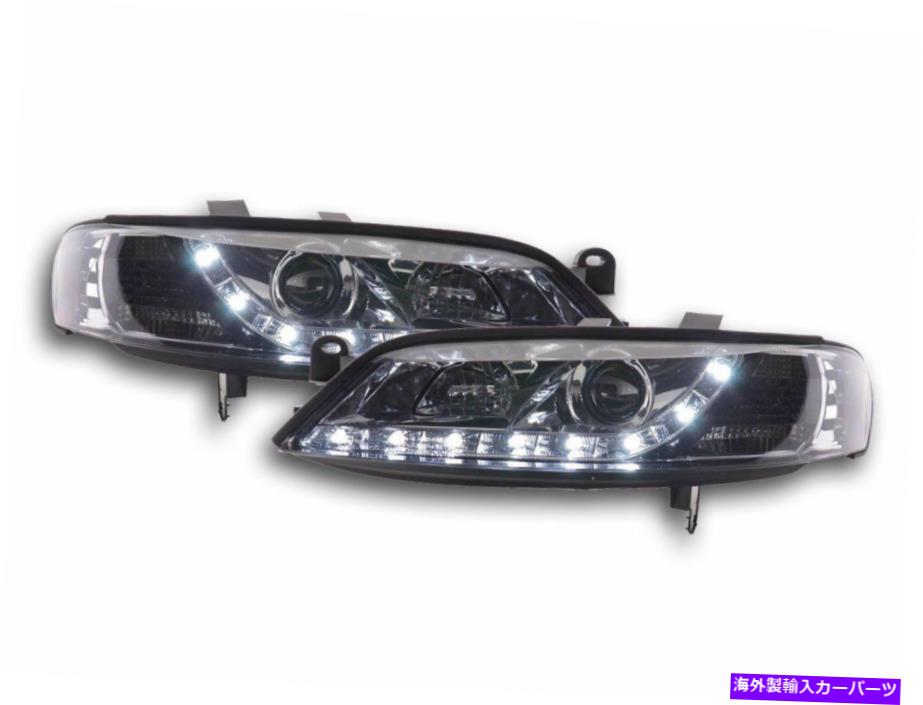 USヘッドライト Opel Vectra B 95-99のためのLED DRLが付いているChrome Finishのフロントライトヘッドライト CHROME finish front lights headlights with LED DRL for OPEL VECTRA B 95-99【並行輸入品】