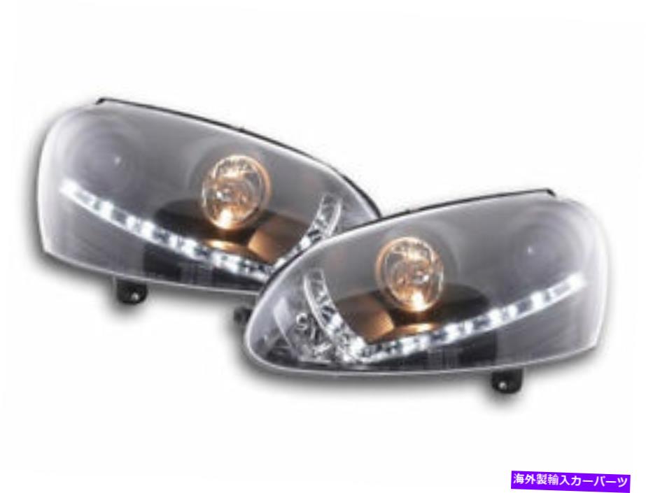 USヘッドライト RHD車のためのブラックのVWゴルフ5タイプ1K 03-08のためのLED DRLの日光ヘッドライト LED DRL Daylight Headlights FOR VW Golf 5 type 1K 03-08 in black FOR RHD cars【並行輸入品】