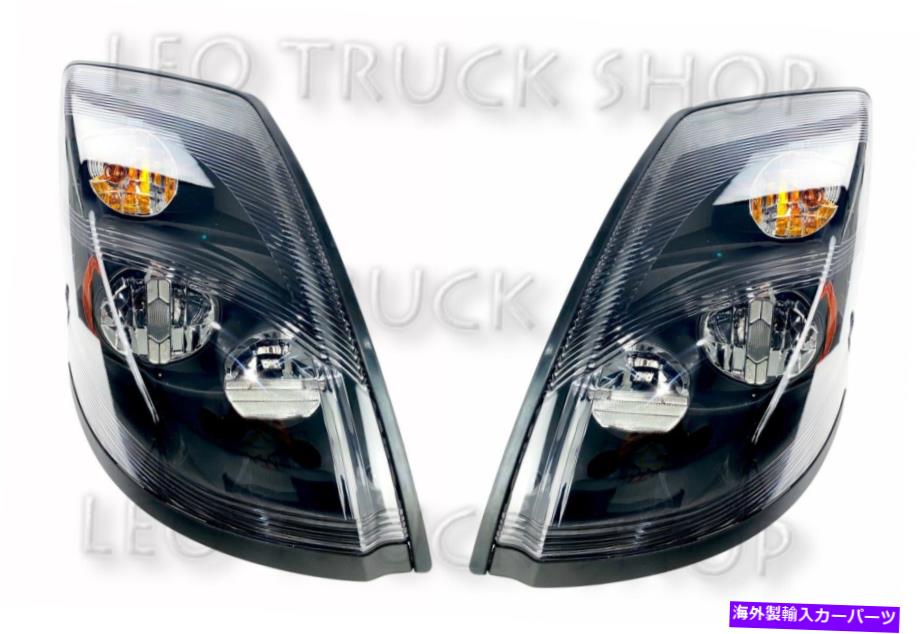 USヘッドライト Volvo VNL LEDヘッドライトアセンブリBlack Fit 04-17 |ペア(LH + RH) Volvo VNL LED Headlight Assembly Black Fit 04-17 | Pair (LH+RH)【並行輸入品】