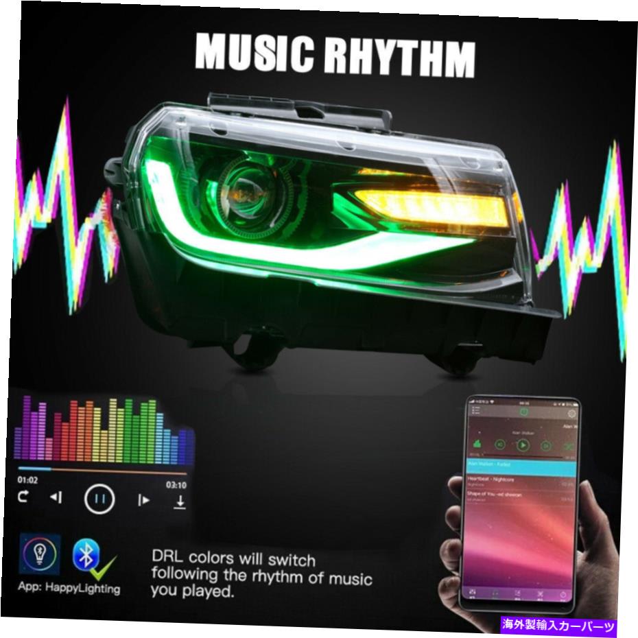 USヘッドライト Chevrolet Camaro 2014-2015 LEDヘッドライトDRLシーケンシャルデュアルビームヘッドランプ用 For CHEVROLET CAMARO 2014-2015 LED Headlight DRL Sequential Dual Beam Head Lamp【並行輸入品】