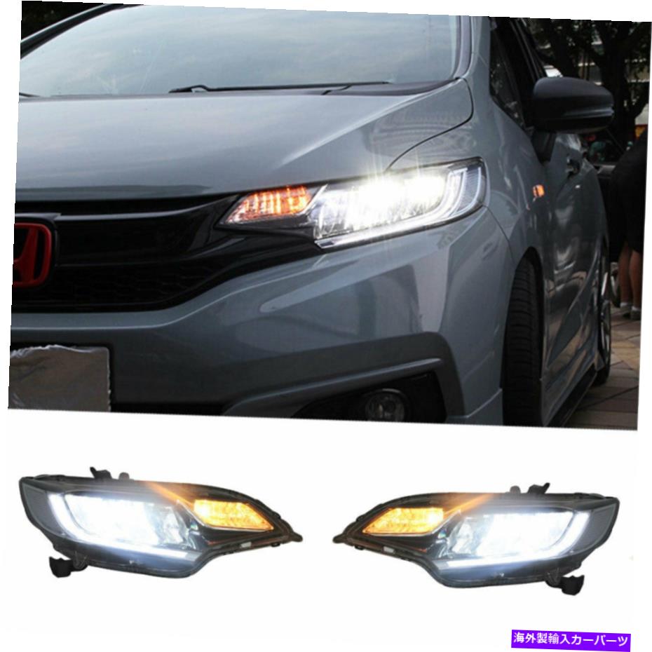 USヘッドライト ホンダフィットLEDヘッドライトプロジェクターLED DRL 2015-2019 OEMヘッドライトを交換 For Honda Fit LED Headlights Projector LED DRL 2015-2019 Replace OEM Headlight【並行輸入品】