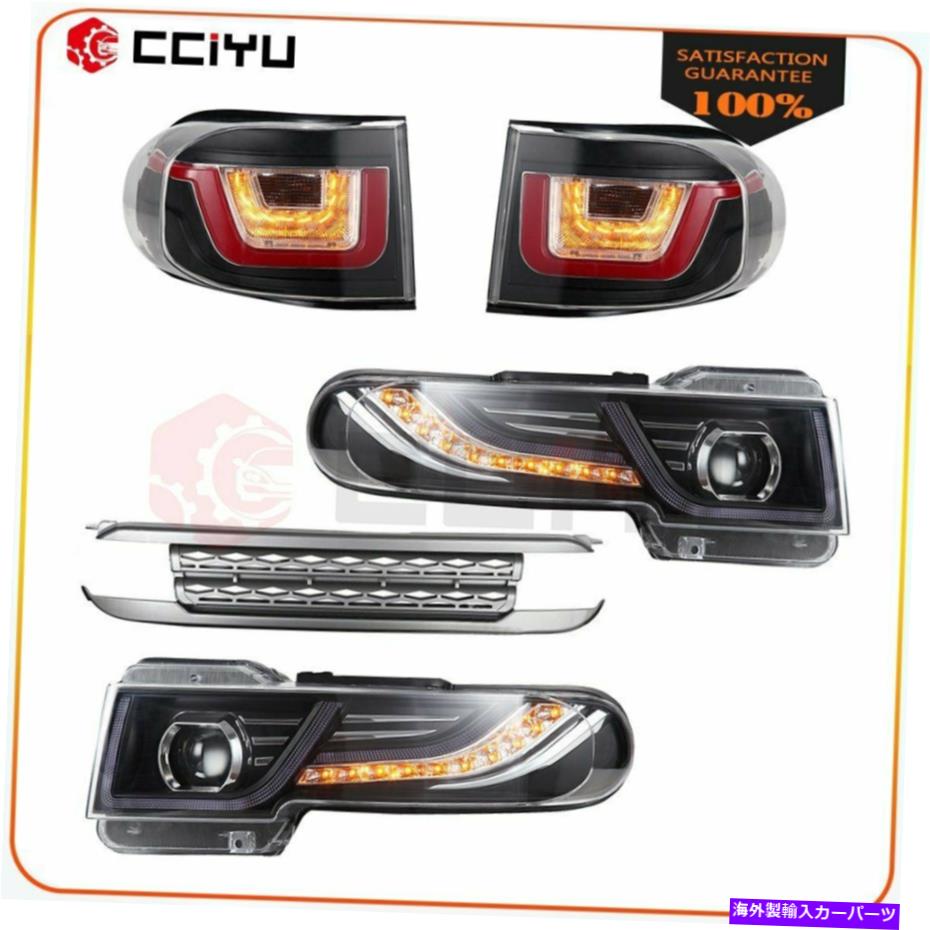 USヘッドライト 2007 - 2015年のトヨタFJ Cruiser LEDフロント+リアライトグリルライトペア For 2007-2015 Toyota FJ Cruiser LED Front+Rear Light With Grille Light Pair【並行輸入品】