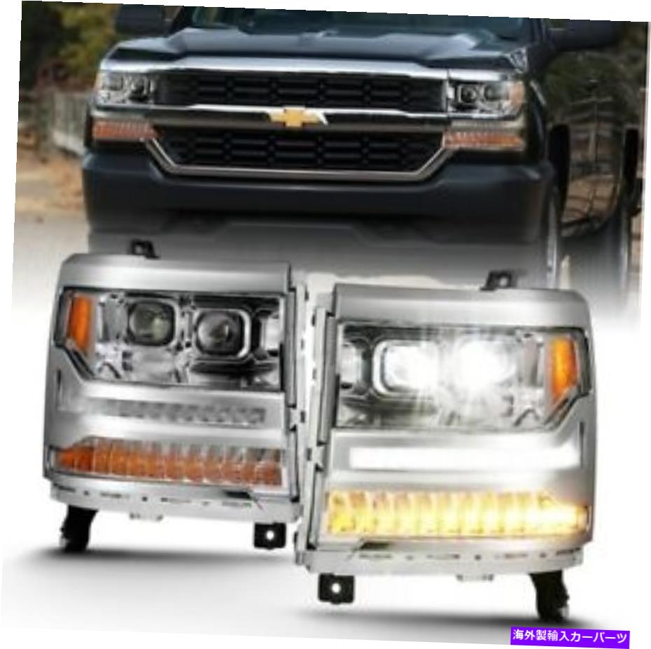 USヘッドライト Anzo 111421 LEDプロジェクターヘッドライトクロムW /琥珀色16-18 Silverado 1500 New Anzo 111421 LED Projector Headlight Chrome w/Amber For 16-18 Silverado 1500 NEW【並行輸入品】｜Us Custom Parts Shop USDM