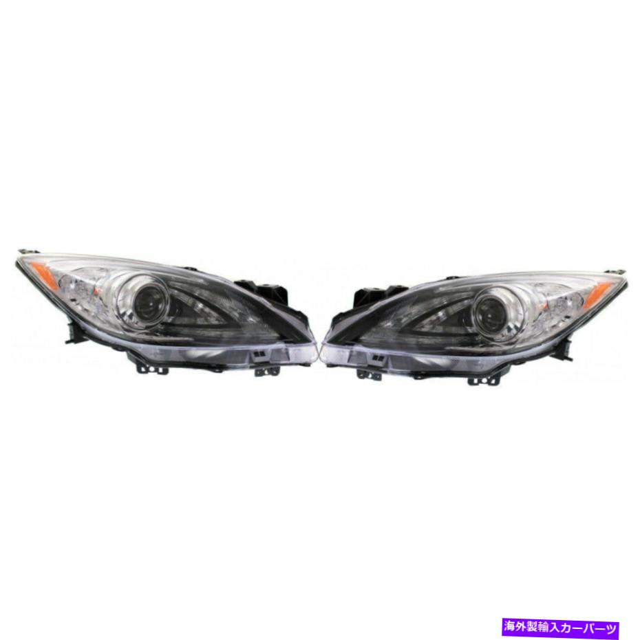USヘッドライト Mazda 3ヘッドライトアセンブリ2010-2013ペアLHとRH W / Oバレスト Fits Mazda 3 Headlight Assembly 2010-2013 Pair LH and RH w/o Bulbs and Ballast【並行輸入品】