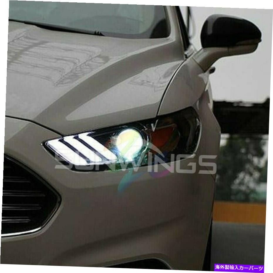 USヘッドライト 2013-2016フォードMondeo Fusion DRL LEDプロジェクターマスタングスタイルのヘッドライト Headlights For 2013-2016 Ford Mondeo Fusion DRL LED Projector Mustang Style【並行輸入品】