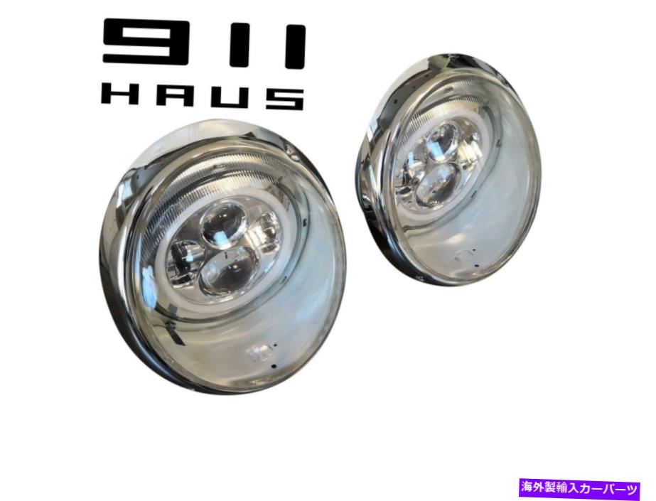 USヘッドライト ポルシェ911 930ヨーロッパLEDヘッドライトアセンブリW / Chrome Trim Ring - ペア Porsche 911 930 European LED Headlight Assembly w/ Chrome Trim Ring - PAIR【並行輸入品】