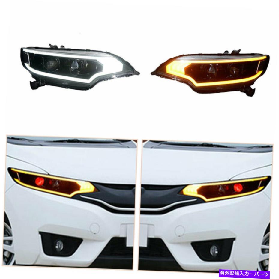 USヘッドライト Honda Fit 15-19 LED DRLのリプレクトファクトリーヘッドライトLEDヘッドライトアセンブリ For Honda Fit 15-19 LED DRL Replace Factory Headlights LED Headlights Assembly【並行輸入品】