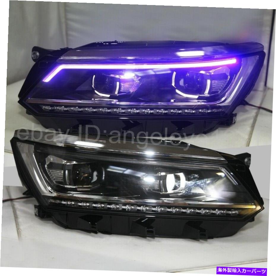 USヘッドライト 2016-2018 VW Passat NMS青色LEDストリップヘッドライトLDのキャング 2016-2018 Year For VW Passat NMS a cangue of blue LED Strip Headlights LD【並行輸入品】