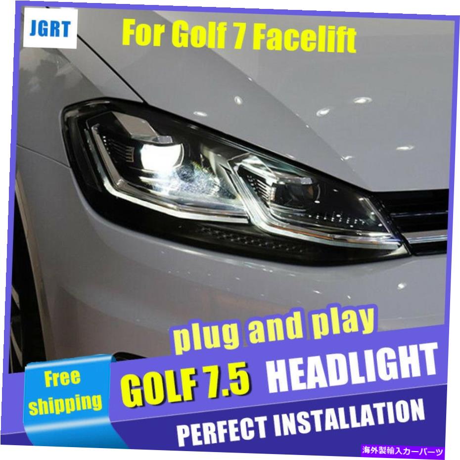 USヘッドライト VWゴルフ用ゴルフ7フェイスライトヘッドランプ7.5ハロゲンヘッドライトアップグレードキセノン For Golf 7 Facelift Head Lamps For vw Golf 7.5 Halogen Headlights Upgrade Xenon【並行輸入品】