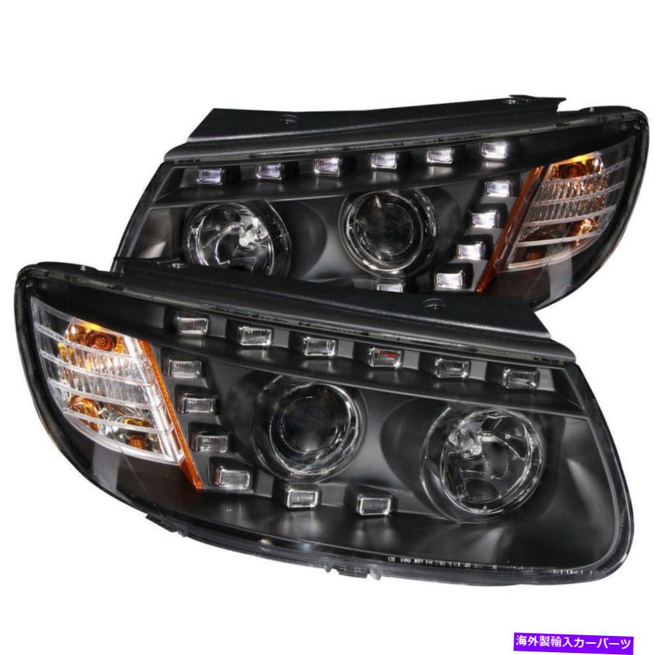 USヘッドライト サンタフェプロジェクターヘッドライトW / LEDブラック用ANZO 2007-2007 - ANZ111237 ANZO 2007-2007 For Santa Fe Projector Headlights w/ LED Black - anz111237【並行輸入品】