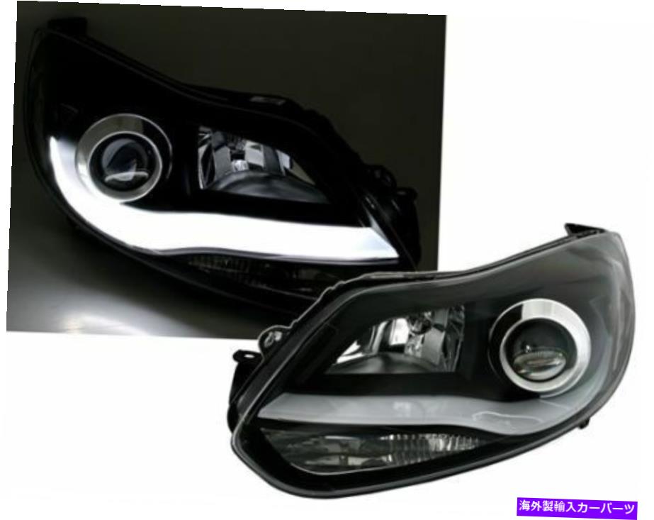 USヘッドライト フォードフォーカスMK3 3 III LWRのためのブラックハロゲンスカイウィングヘッドライトセット BLACK HALOGEN SKY WING headlight set for Ford Focus MK3 3 III LWR【並行輸入品】