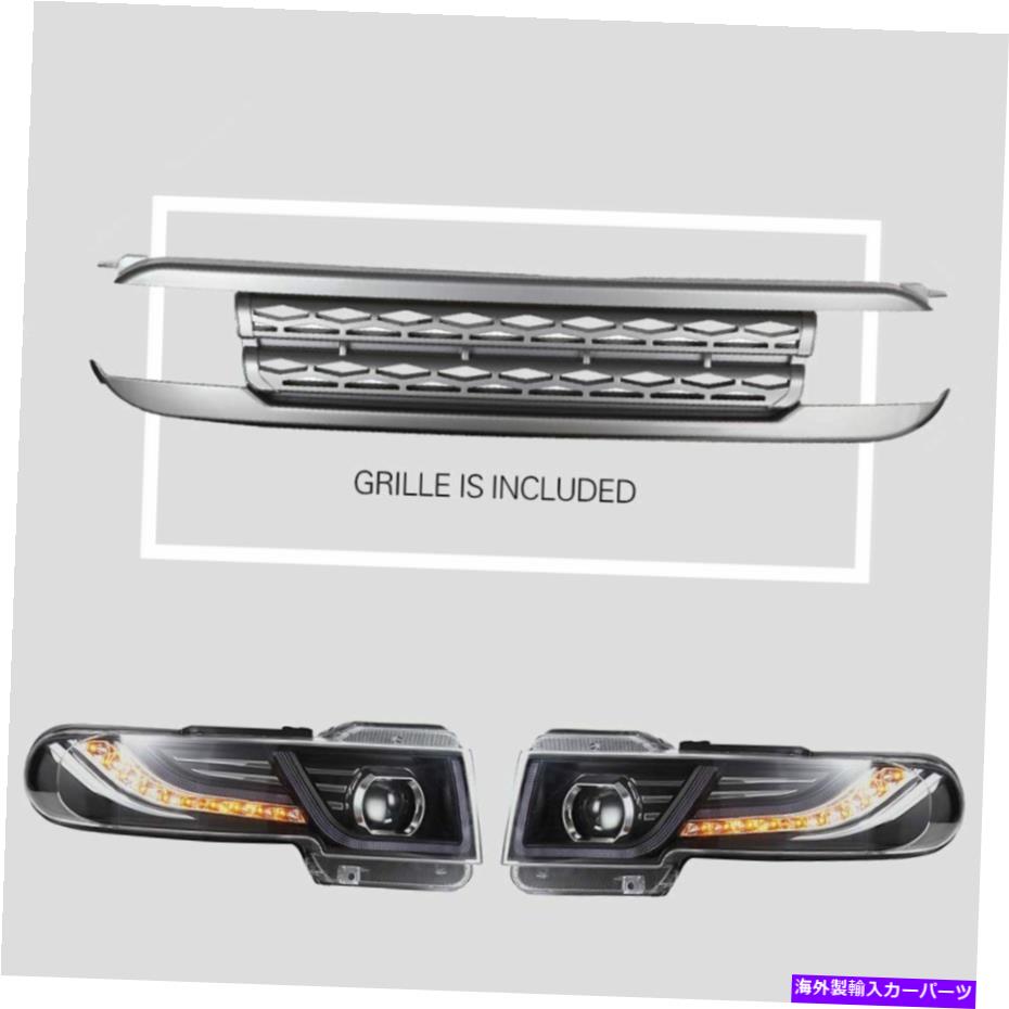 USヘッドライト 2007-2015トヨタFJクルーザーのための2倍のLED HaloプロジェクターヘッドライトW /グリルランプ 2X Led Halo Projector Headlights W/ Grille lamp For 2007-2015 Toyota FJ Cruiser【並行輸入品】