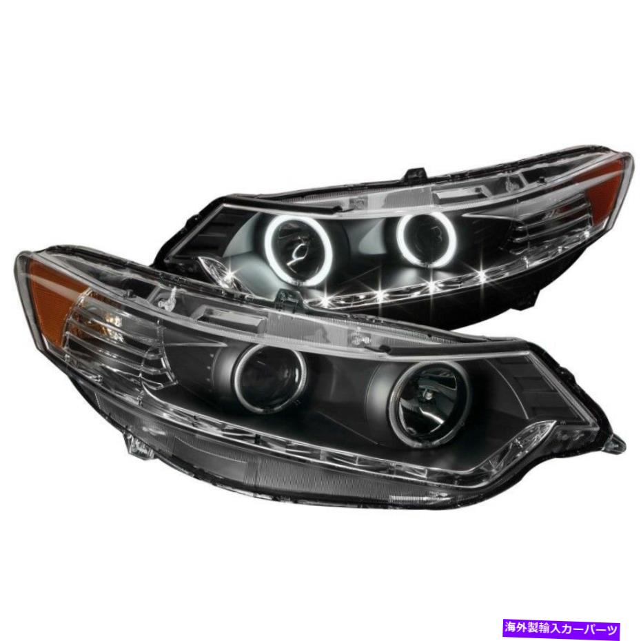 USヘッドライト 2009年から2012年のAcura TSXプロジェクターヘッドライトW / Halo Black（CCFL）（HID COMP） ANZO for 2009-2012 Acura Tsx Projector Headlights w/ Halo Black (CCFL) (HID Comp【並行輸入品】