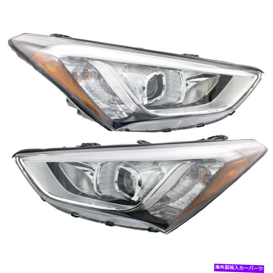 USヘッドライト 2013-2016 Hyundai Santa Fe左＆右w /電球ペアのためのハロゲンヘッドライトセット Halogen Headlight Set For 2013-2016 Hyundai Santa Fe Left & Right w/Bulbs Pair【並行輸入品】｜Us Custom Parts Shop USDM