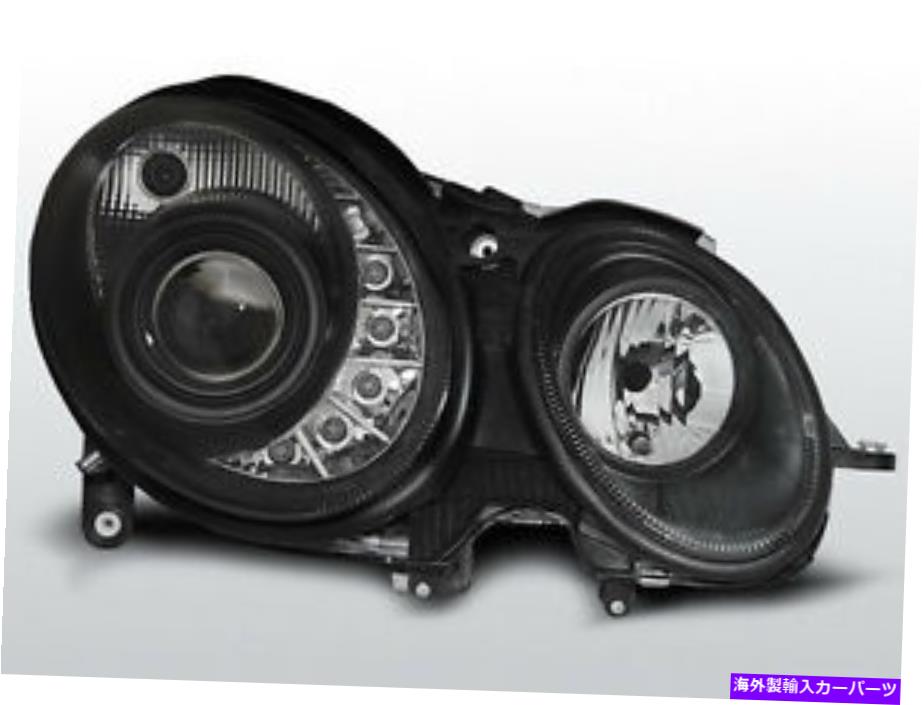 USヘッドライト 黒仕上げのヘッドライトMercedes Benz W211 02-06のための昼間の走行灯 Black finish Headlights w/ daytime running lights FOR Mercedes Benz W211 02-06【並行輸入品】