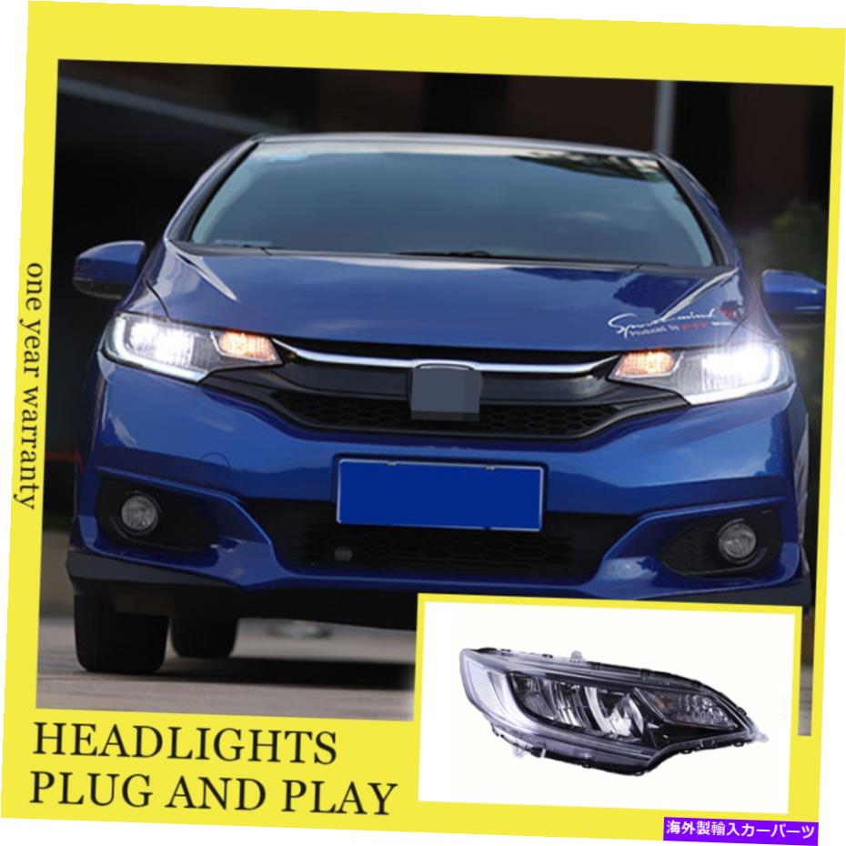 USヘッドライト Honda Fit 2013-2018 LEDヘッドランプすべてのLEDソースDRLダイナミックなターン For Honda Fit 2013-2018 LED Head Lamps All LED Source With DRL Dynamic Turn【並行輸入品】