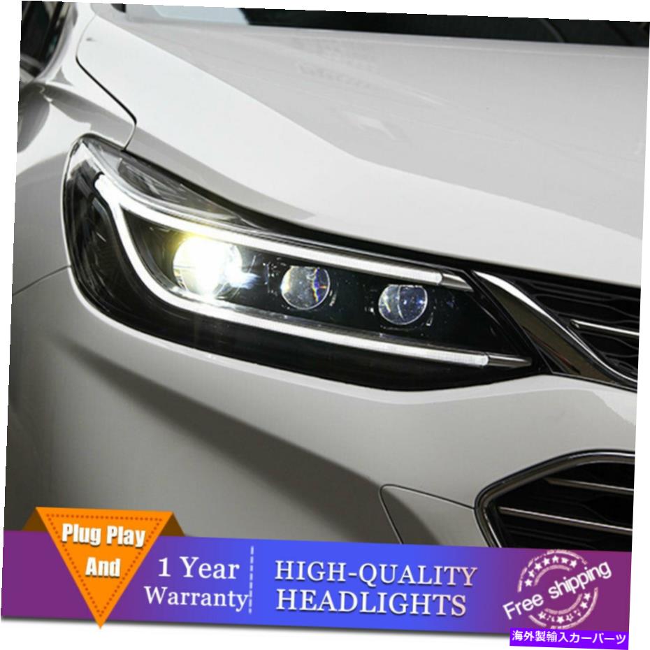 USヘッドライト Chevrolet Cruzeヘッドライト二重レンズビームプロジェクターHID LED DRL 2016-2019 For Chevrolet Cruze Headlights Double Lens Beam Projector HID LED DRL 2016-2019【並行輸入品】