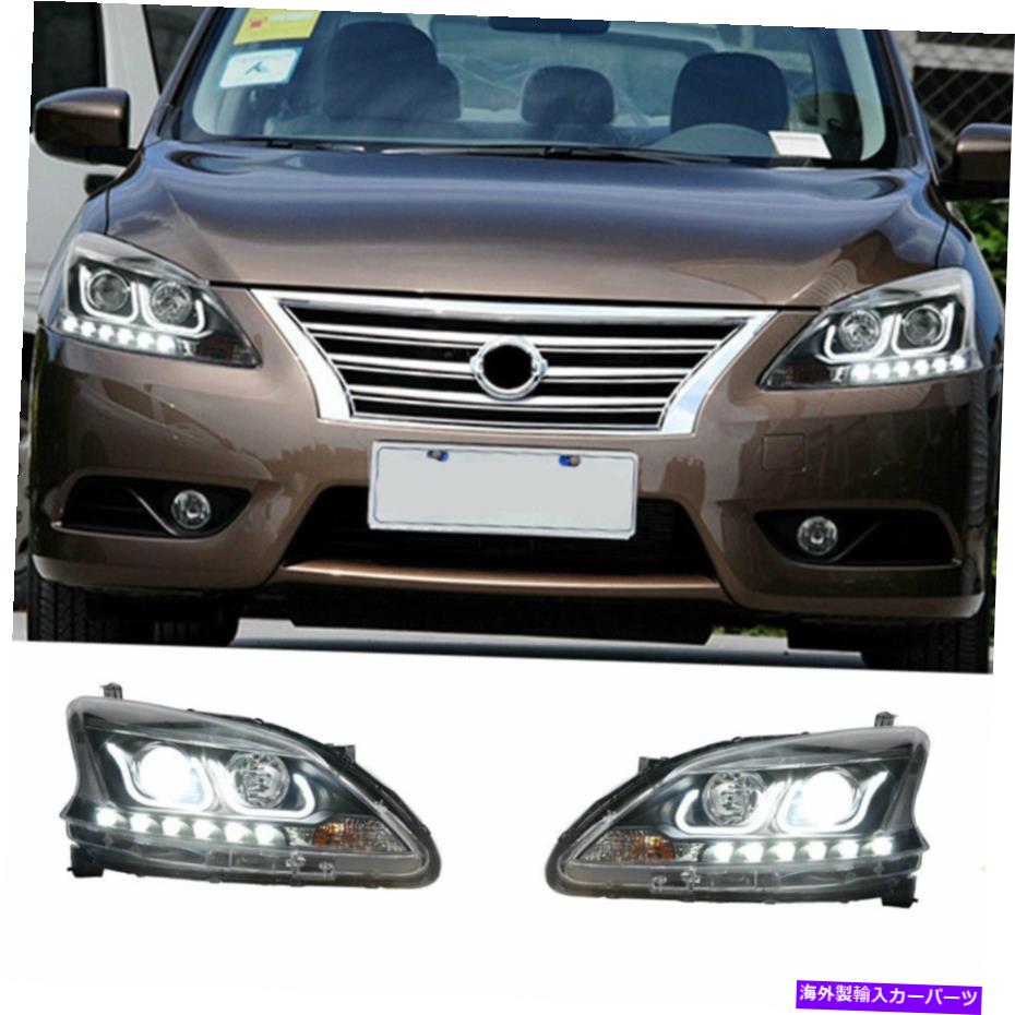 USヘッドライト Nissan Sentra LEDヘッドライトプロジェクターDRL 2013-2015 OEMヘッドライトを交換 For Nissan Sentra LED Headlights Projector DRL 2013-2015 Replace OEM Headlight【並行輸入品】