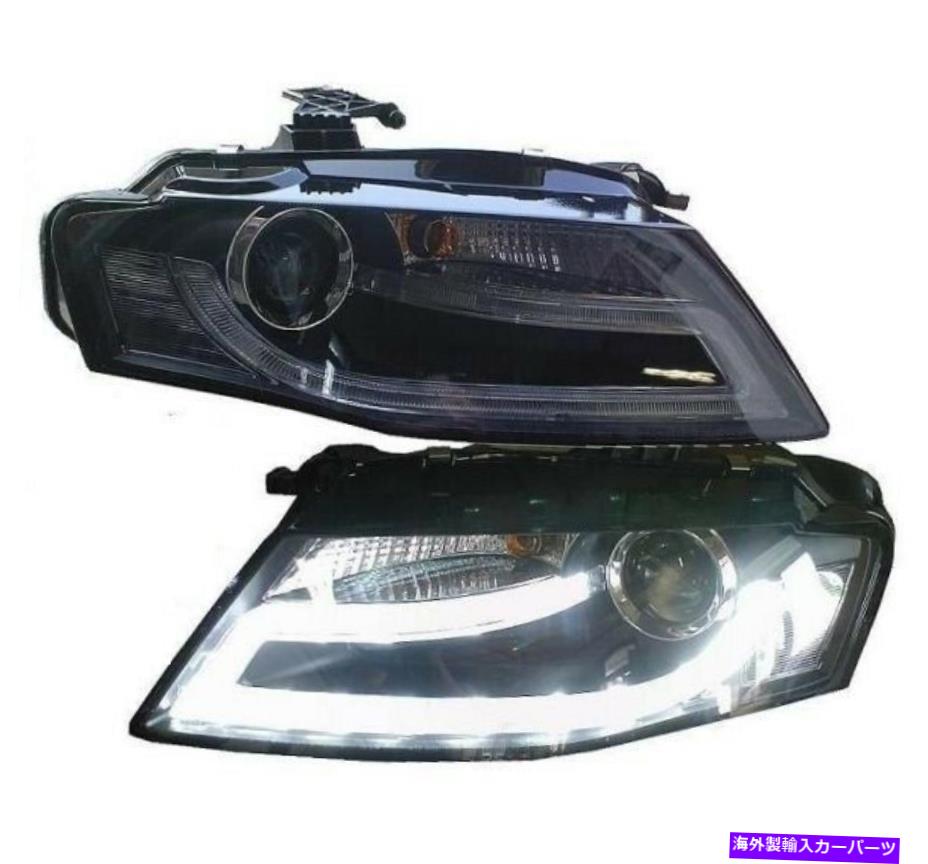 USヘッドライト Audi A4 B8 8K 08-11のためのキセノンライトバーの昼間のヘッドライト Xenon LIGHTBAR DAYTIME Headlights FOR Audi A4 B8 8K 08-11 in black finish【並行輸入品】
