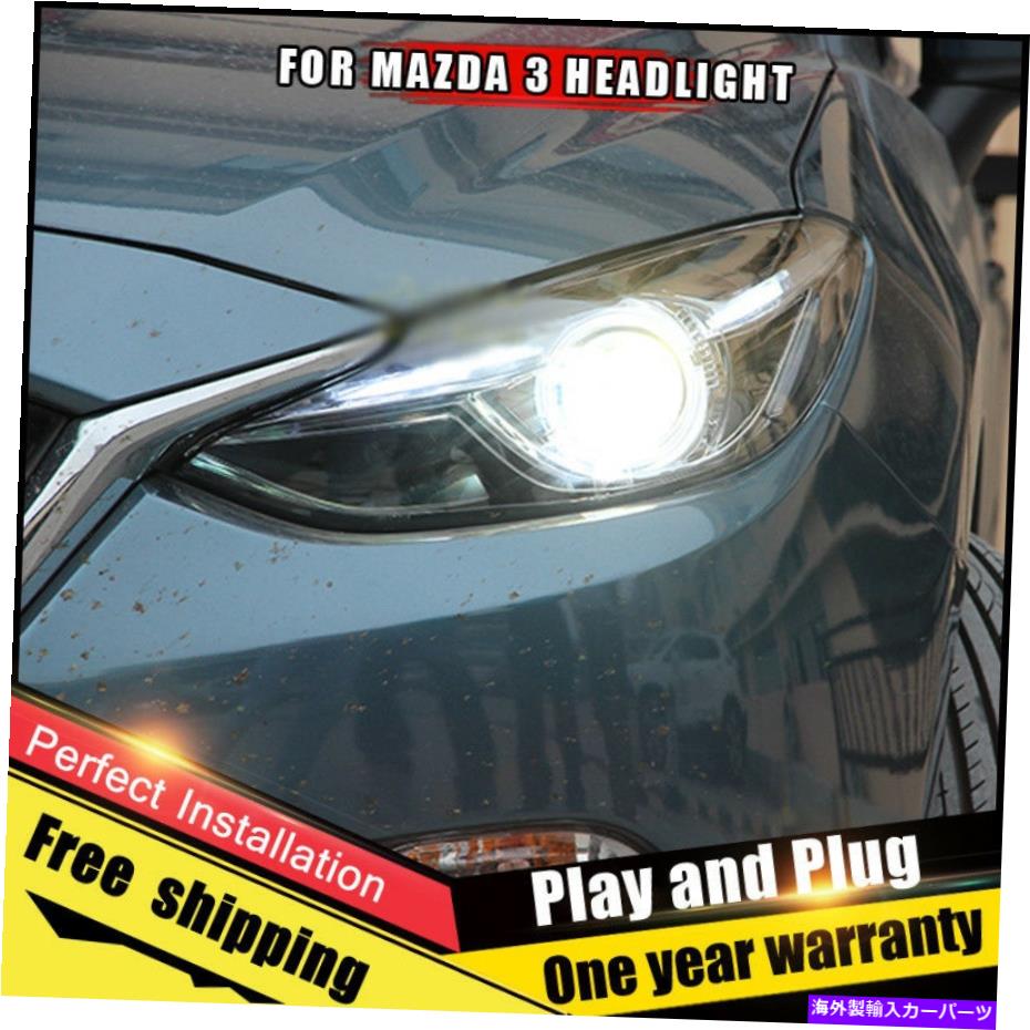USヘッドライト Mazda3ヘッドライトアセンブリBi-XenonレンズダブルビームHIDキット2014-2016 For Mazda3 Headlights assembly Bi-Xenon Lens Double Beam HID KIT 2014-2016【並行輸入品】