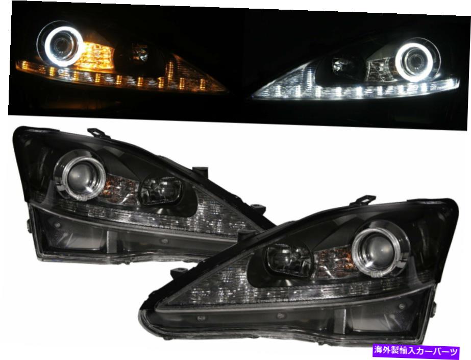 USヘッドライト LEXUS LHDのためのIS250 / IS350 XE20 06-09ガイドLED Halo HalogenヘッドライトBK V1 IS IS250/IS350 XE20 06-09 Guide LED Halo Halogen Headlight BK V1 for LEXUS LHD【並行輸入品】｜Us Custom Parts Shop USDM
