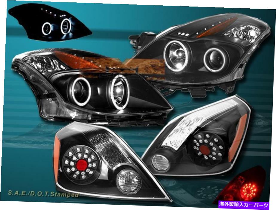 USヘッドライト FIT 2008 09 Altima CCFL Halo LEDプロジェクターヘッドライトBLK W / LEDテールライト FIT 2008 09 ALTIMA CCFL HALO LED PROJECTOR HEADLIGHTS BLK W/ LED TAIL LIGHTS【並行輸入品】
