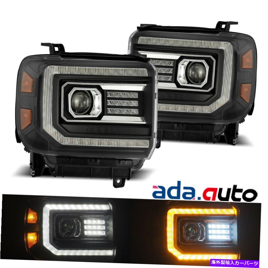 USヘッドライト 14-18 GMC Sierra LuxxシリーズLEDプロジェクターヘッドライトペアreplacemt黒 For 14-18 GMC Sierra LUXX-Series LED Projector Headlights Pair Replacemt Black【並行輸入品】｜Us Custom Parts Shop USDM