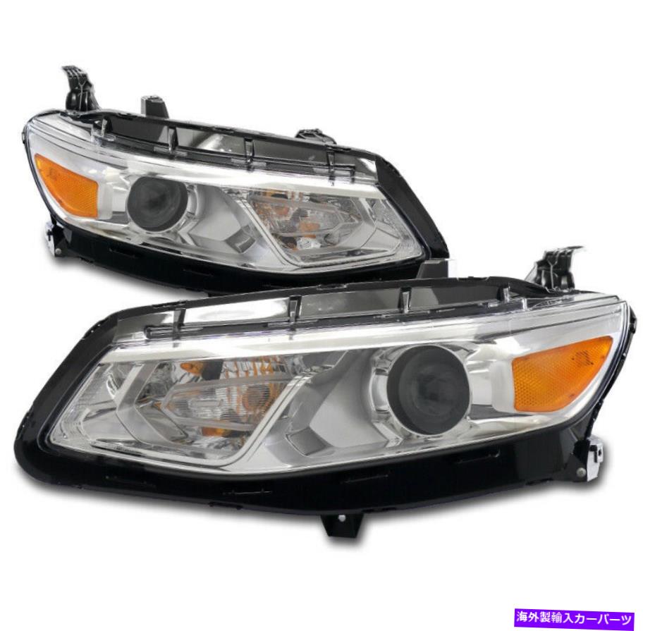 USヘッドライト 16 17 18 Chevy Malibuハロゲンプロジェクターヘッドライトヘッドランプクローム左+右 For 16 17 18 Chevy Malibu Halogen Projector Headlight Headlamp Chrome Left+Right【並行輸入品】