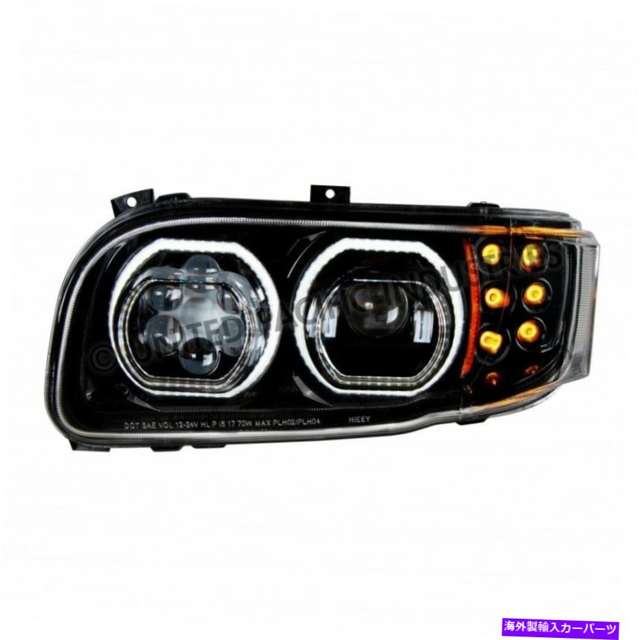 USヘッドライト PeterBilt 389 389 2008年と新しいLEDがブラックアウトヘッドライトペアドライバー旅客 peterbilt 389 388 2008 and newer LED blacked out Headlight pair driver passenger【並行輸入品】