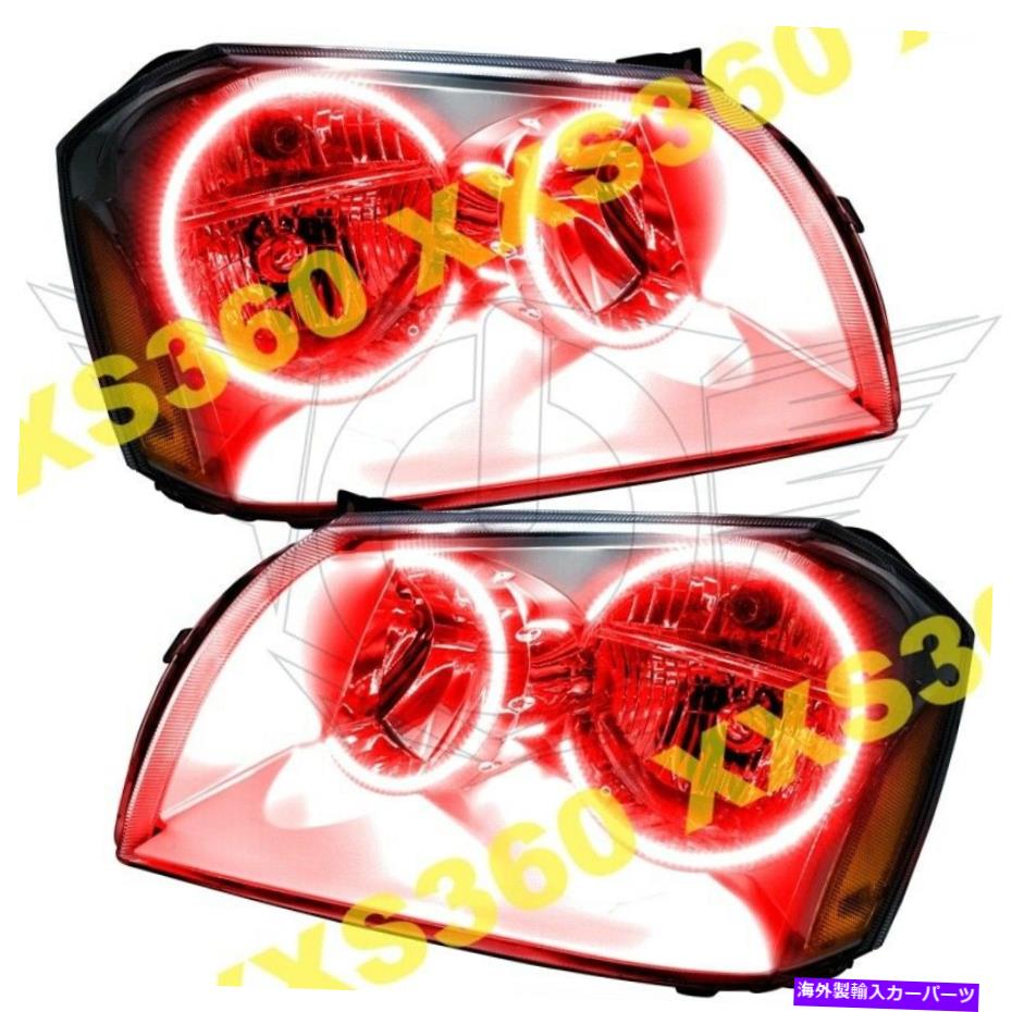 USヘッドライト Dodge Magnum 05-07 Red Led Angel Demonの目のためのOracle Haloヘッドライトクロム ORACLE Halo HEADLIGHTS CHROME for Dodge Magnum 05-07 RED LED Angel Demon Eyes【並行輸入品】