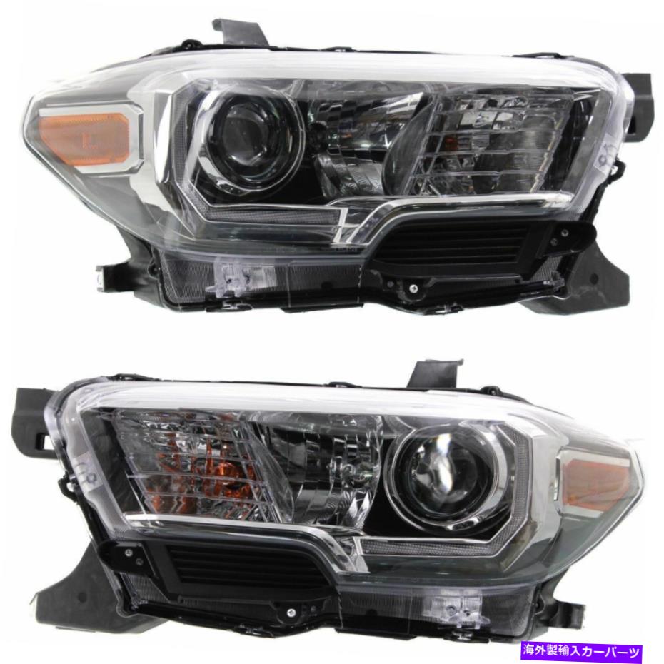 USヘッドライト トヨタタコマ2016 2017ハロゲンヘッドライトヘッドランプW / LED DRLブラック - セット TOYOTA TACOMA 2016 2017 HALOGEN HEADLIGHTS HEAD LAMP W/LED DRL BLACK - SET【並行輸入品】｜Us Custom Parts Shop USDM