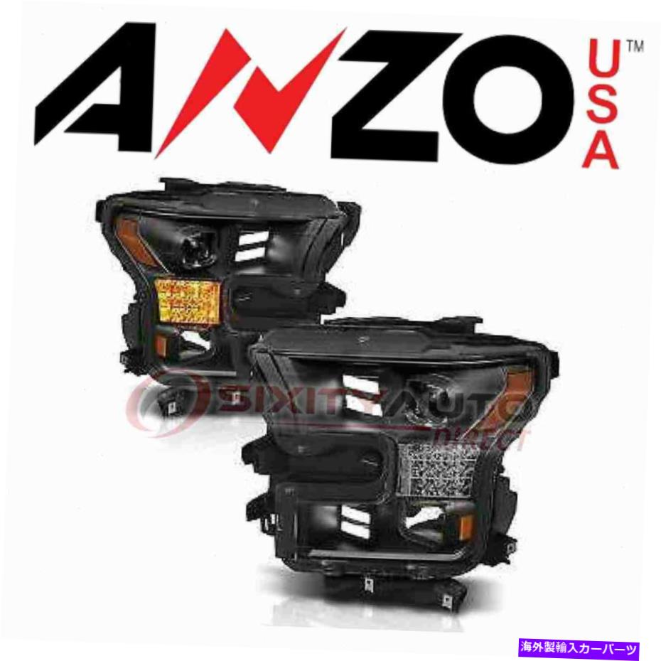 USヘッドライト 2015-2017 Ford F-150のためのAnzousaヘッドライトアセンブリ - 電気照明OQ AnzoUSA Headlight Assembly for 2015-2017 Ford F-150 - Electrical Lighting oq【並行輸入品】