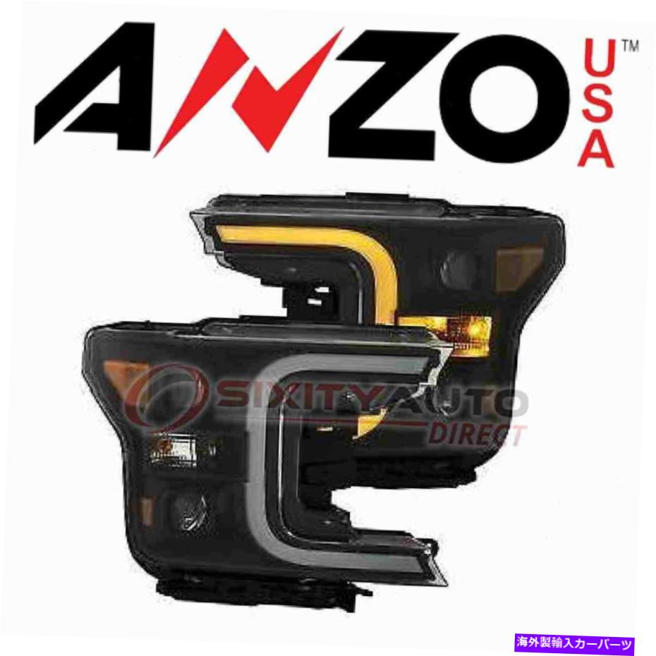 USヘッドライト 電気照明体の外観OEのためのAnzousa 111398ヘッドライトセット AnzoUSA 111398 Headlight Set for Electrical Lighting Body Exterior oe【並行輸入品】 104,031円