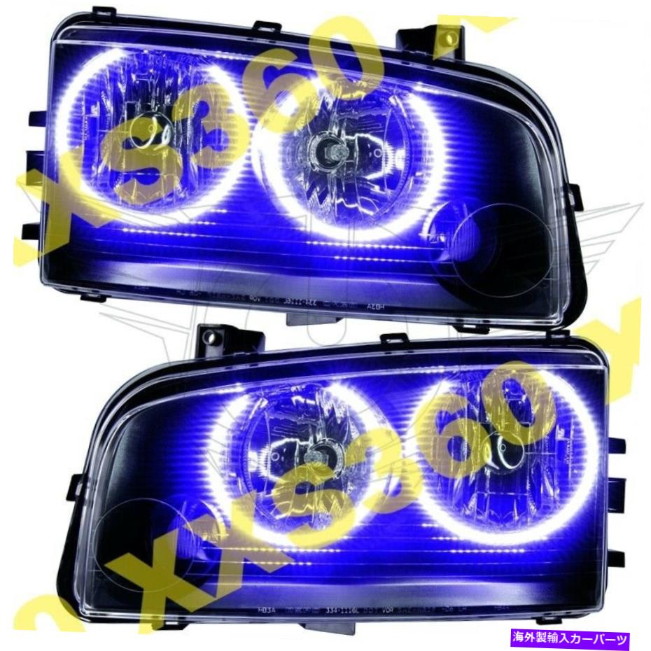 USヘッドライト Oracle Halo Headlights（非HID）Dodge Charger 05-10紫色LED天使悪魔の目 ORACLE Halo HEADLIGHTS (non HID) Dodge Charger 05-10 PURPLE LED Angel Demon Eyes【並行輸入品】