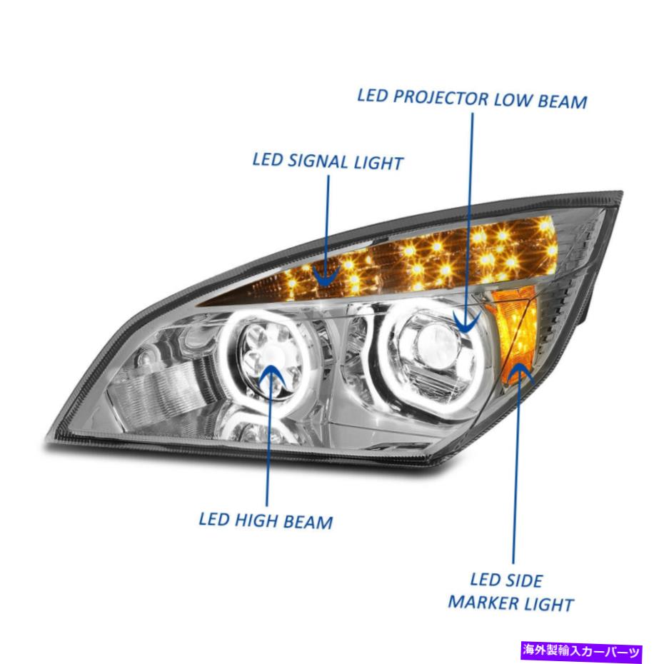 USヘッドライト 18~20のFreightLiner CascadiaフルLED Haloプロジェクターヘッドライトランプ For 18-20 Freightliner Cascadia Full LED Halo Projector Headlight Signal Lamps【並行輸入品】