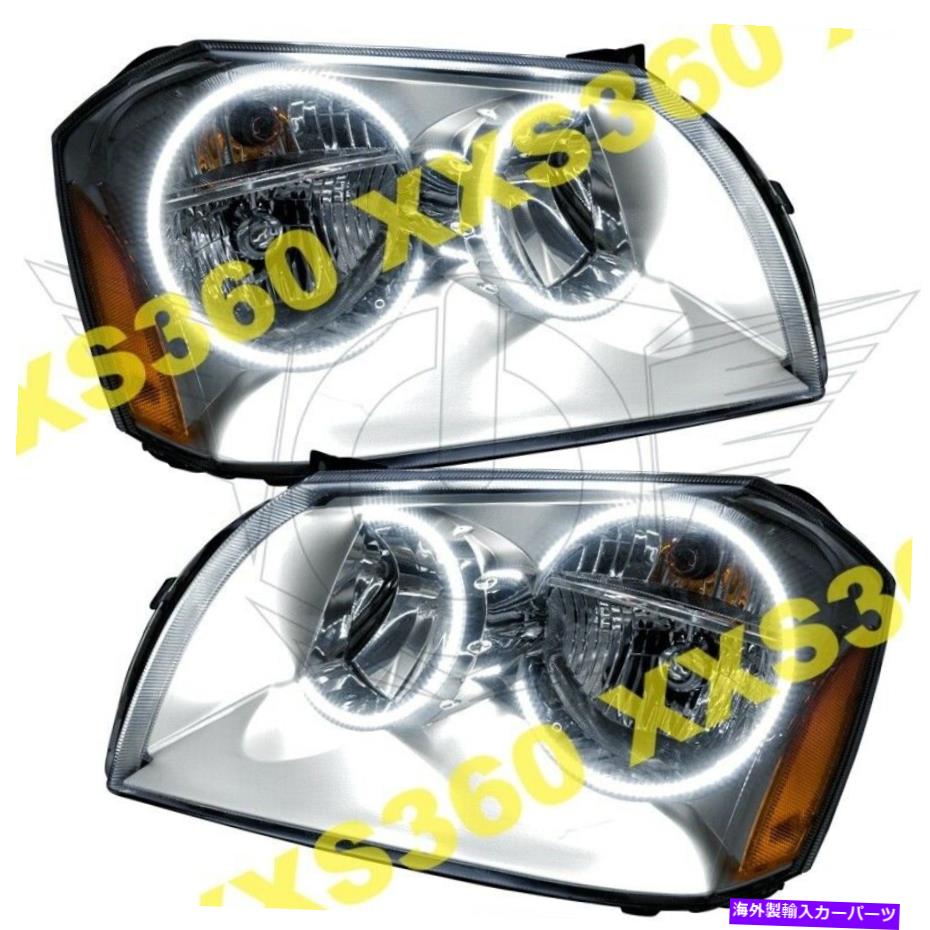 USヘッドライト ドッジマグナム05-07ホワイトLED天使悪魔の目のためのOracle Haloヘッドライトクローム ORACLE Halo HEADLIGHTS CHROME for Dodge Magnum 05-07 WHITE LED Angel Demon Eyes【並行輸入品】