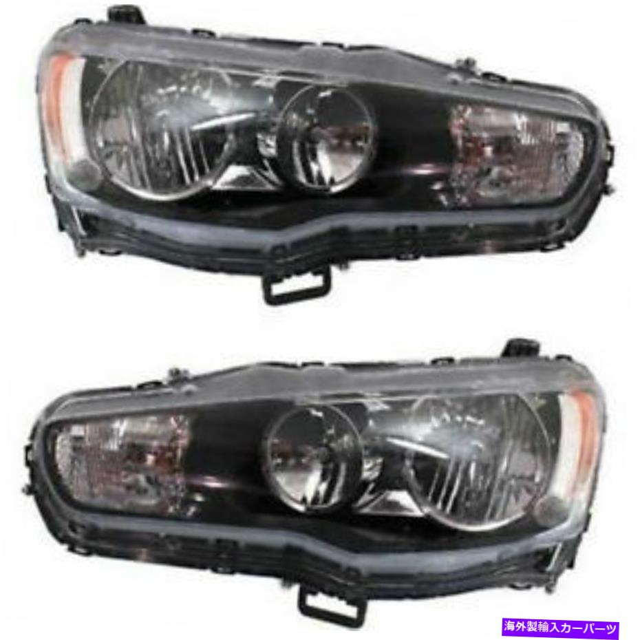 USヘッドライト 2左右サイドハロゲンヘッドランプアセンブリの新しいセット三菱ランサーフィット New Set of 2 Left & Right Side Halogen Headlamp Assembly Fits Mitsubishi Lancer【並行輸入品】