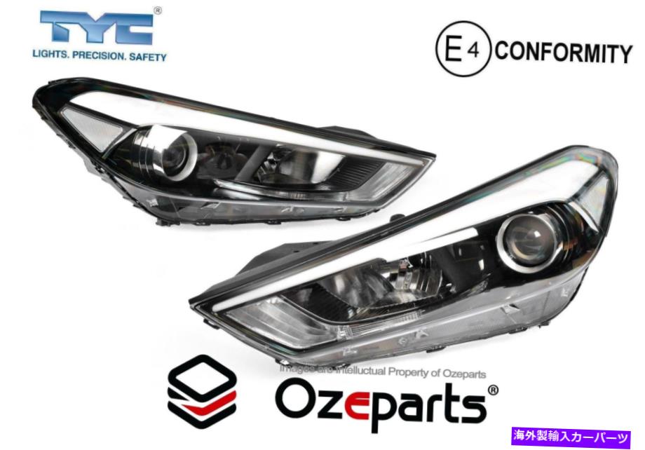 USヘッドライト HYUNDAI TUSCON TL 2016~2018 SUV用ペアLH + RHヘッドライトランプ（LEDなし） Set Pair LH+RH Head Light Lamp (No LED) For Hyundai Tuscon TL 2016~2018 SUV【並行輸入品】