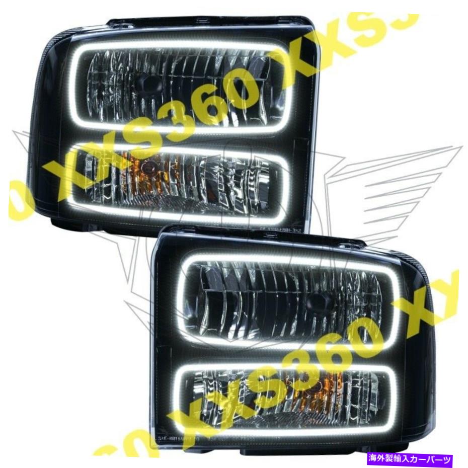 USヘッドライト Oracle Halo Headlights Black for fordエクスカーション2005ホワイトLED天使の目 ORACLE Halo HEADLIGHTS BLACK for Ford Excursion 2005 WHITE LED Angel Eyes【並行輸入品】