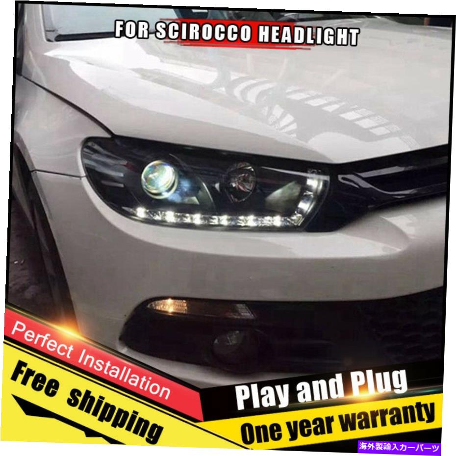 USヘッドライト VW SciroccoヘッドライトアセンブリBi-XenonレンズダブルビームHID Kit 2009-2015 For VW scirocco Headlights assembly Bi-Xenon Lens Double Beam HID KIT 2009-2015【並行輸入品】