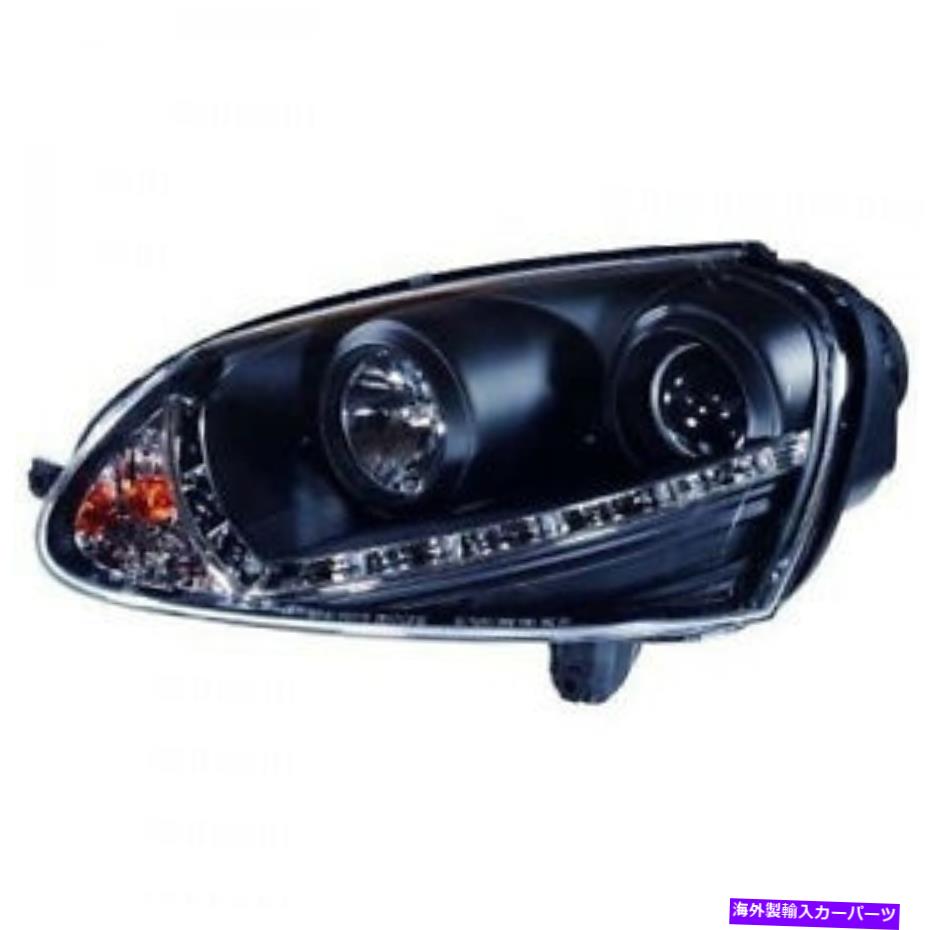 USヘッドライト vw Jetta II fr 03-08のためのLED昼間のランニングライトが付いている黒キセノンのヘッドライト Black Xenon Headlights with LED daytime running light for VW Jetta II fr 03-08【並行輸入品】
