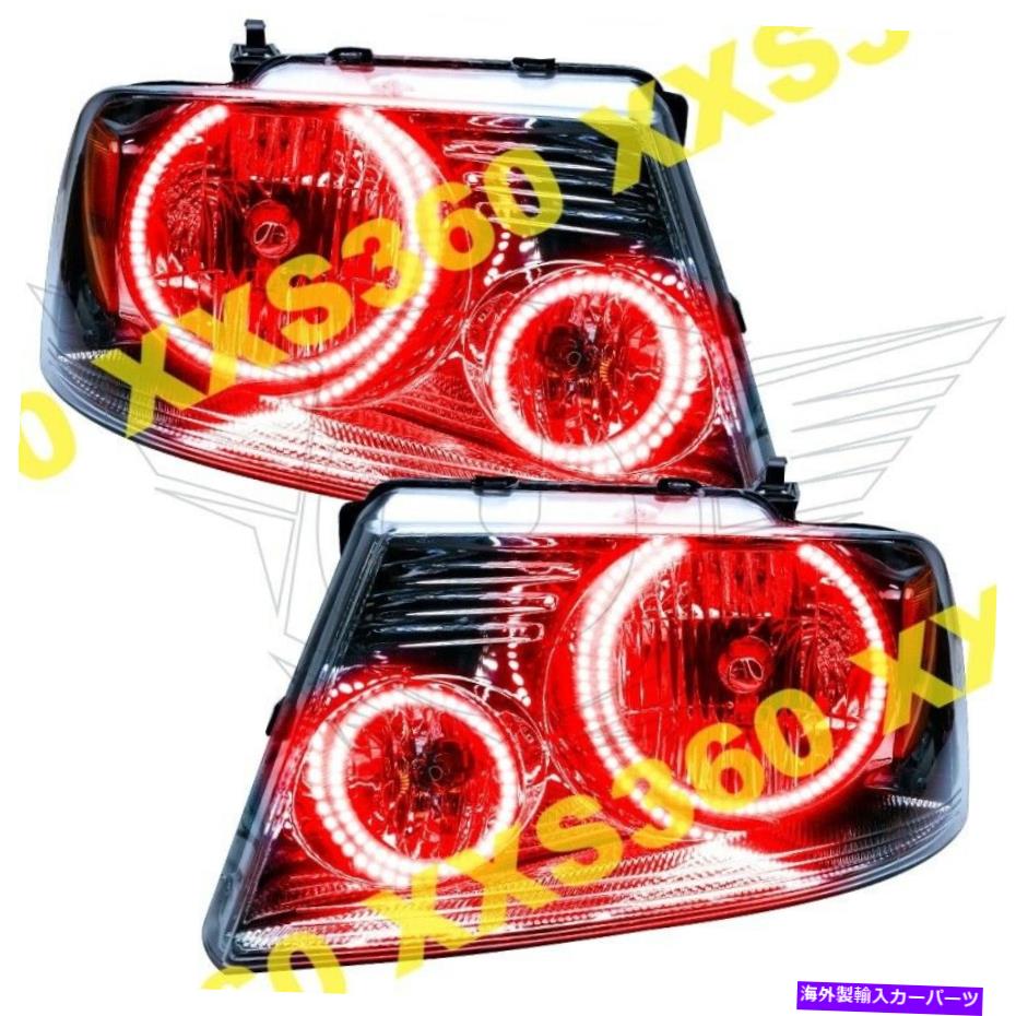 USヘッドライト Ford F150 F-150 05-08赤LED天使の目のためのOracle Haloヘッドライトクローム ORACLE Halo HEADLIGHTS Chrome for Ford F150 F-150 05-08 RED LED Angel Eyes【並行輸入品】