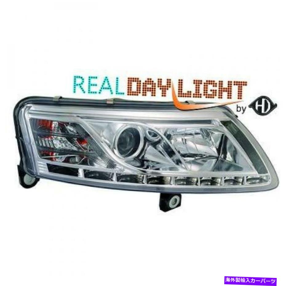 USヘッドライト LHD Projecteur Led Drl Phare Avant Paires透明クロムH7 H1 Pour Audi A6 LHD Projecteur LED DRL Phare Avant Paire Transparent Chrome H7 H1 pour Audi A6【並行輸入品】