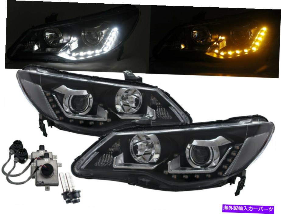 USヘッドライト CSX 05-11 LEDバープロジェクターD2S電球W / SバラストヘッドライトブラックLHD CSX 05-11 LED Bar Projector D2S Bulb W/S Ballast Headlight Black for ACURA LHD【並行輸入品】