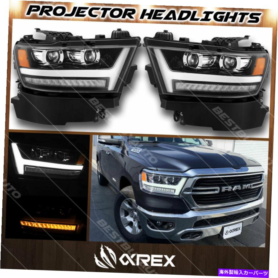 USヘッドライト 19-20のDodge RAM 1500ハロゲンタイプジェットブラックプロアップグレードプロジェクターヘッドライト For 19-20 Dodge Ram 1500 Halogen Type Jet Black Pro Upgrade Projector Headlights【並行輸入品】