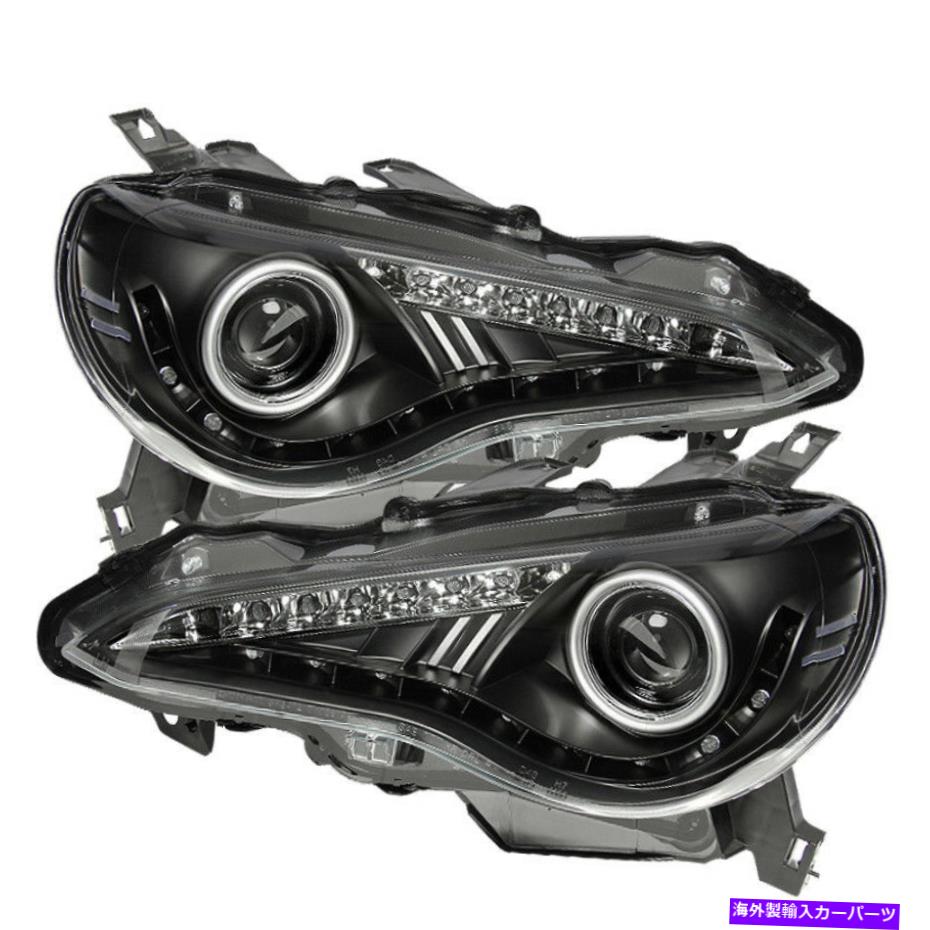 USヘッドライト BRZのスパイダー12-14プロジェクターヘッドライト - DRL LEDブラックPRO-YD-SUBRZ12-BK - Spyder For BRZ 12-14 Projector Headlights- DRL LED Black PRO-YD-SUBRZ12-BK -【並行輸入品】