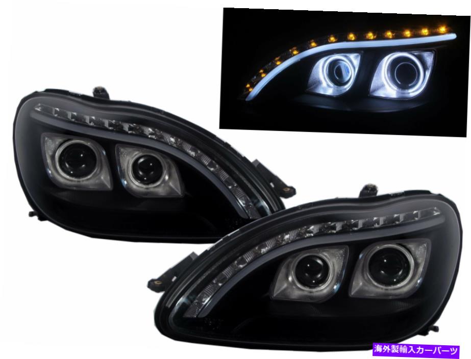 USヘッドライト W220 1998-2005プロジェクターヘッドライトヘッドランプR8ルックCCFLブラックメルセデス - ベンツLHD W220 1998-2005 Projector Headlight Headlamp R8Look CCFL BLACK Mercedes-Benz LHD【並行輸入品】