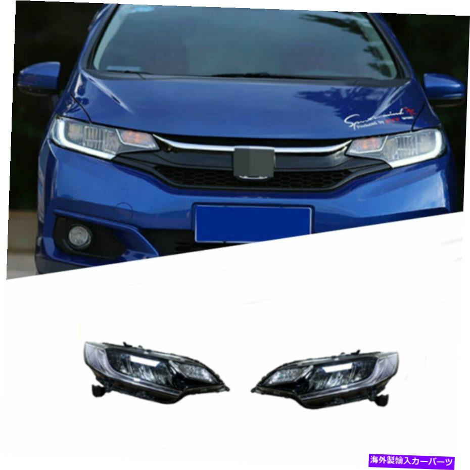 USヘッドライト ホンダフィット2013-18 LEDデイタイムランニングライトダイナミックシグナルキセノンLO / HIビーム For Honda fit 2013-18 LED Daytime Running lights Dynamic Signal Xenon Lo/Hi Beam【並行輸入品】