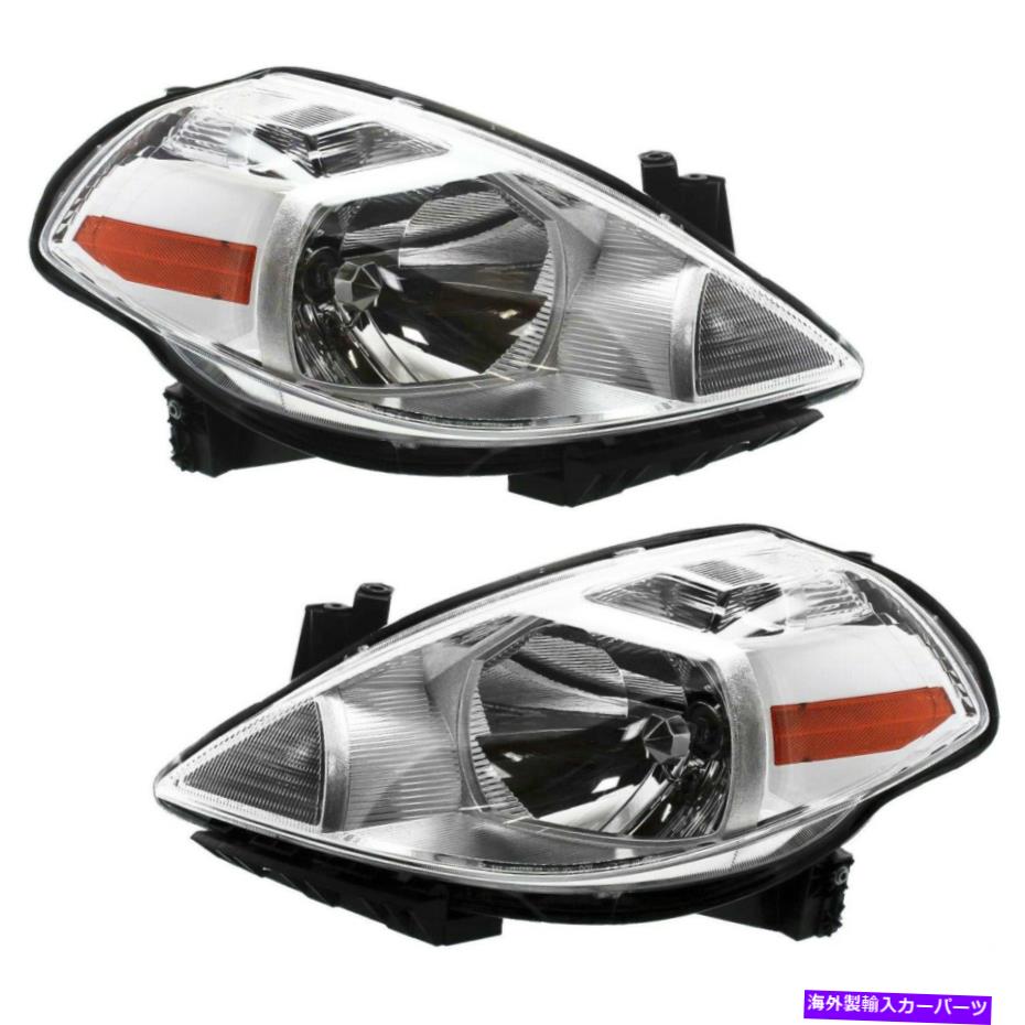 USヘッドライト ヘッドライトヘッドランプライトランプLH＆RHペア2のセットは2段の逆 Headlights Headlamps Lights Lamps LH & RH Pair Set of 2 for 07-12 Nissan Versa【並行輸入品】