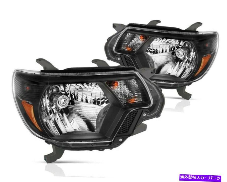 USヘッドライト Headlights 2012-2015トヨタタコマヘッドランプブラックハウジングペア Headlights Fit For 2012-2015 Toyota Tacoma Headlamp Black Housing Pair【並行輸入品】